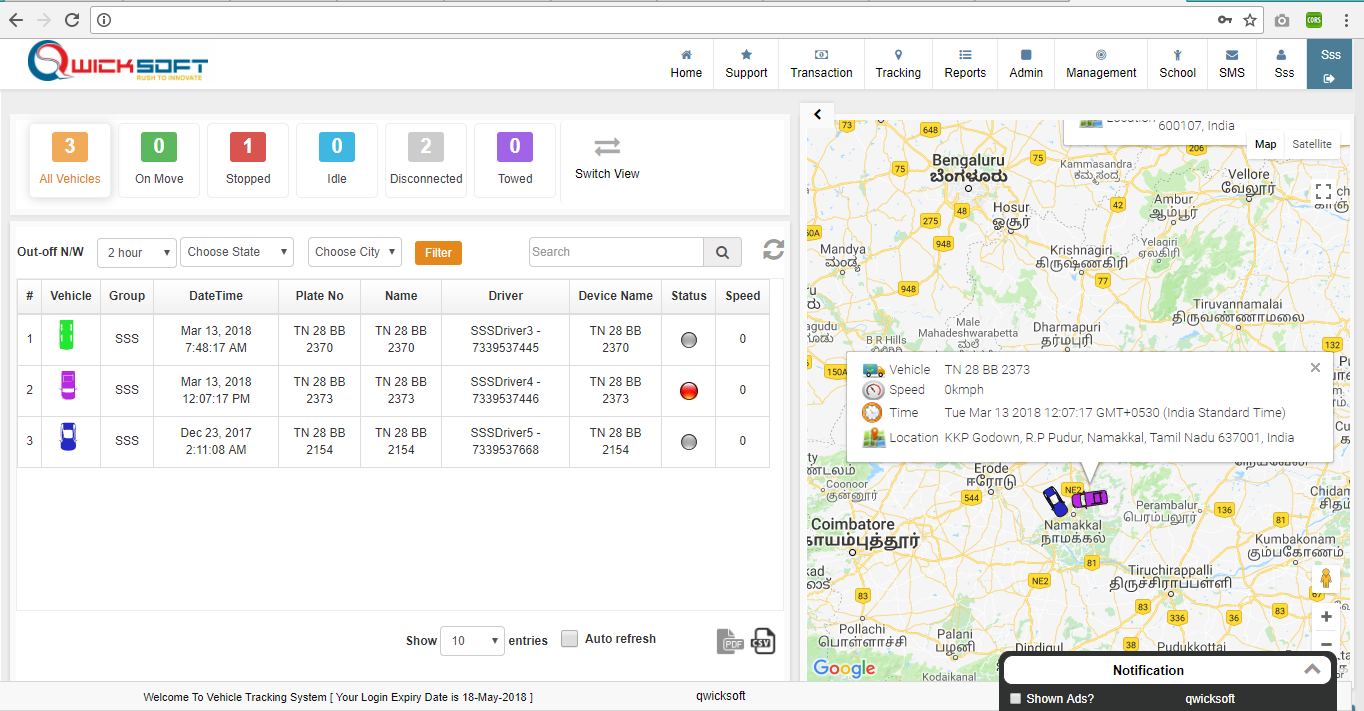 vehicle tracking system software and calltaxi management software , cab despatching system in chennai